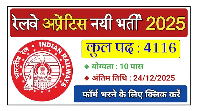 RRC NR Apprentice Recruitment 2025 Notification Out for 4116 Posts – Apply Online @rrcnr.org