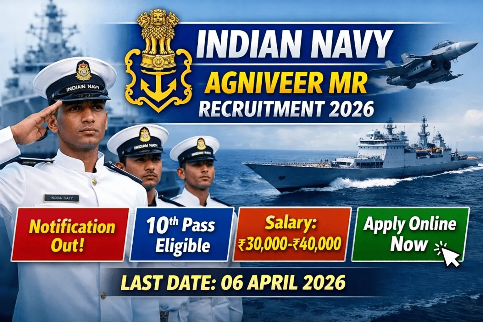 Indian Navy Agniveer MR Recruitment 2026: Official Notification Released, 10th Pass Apply Online