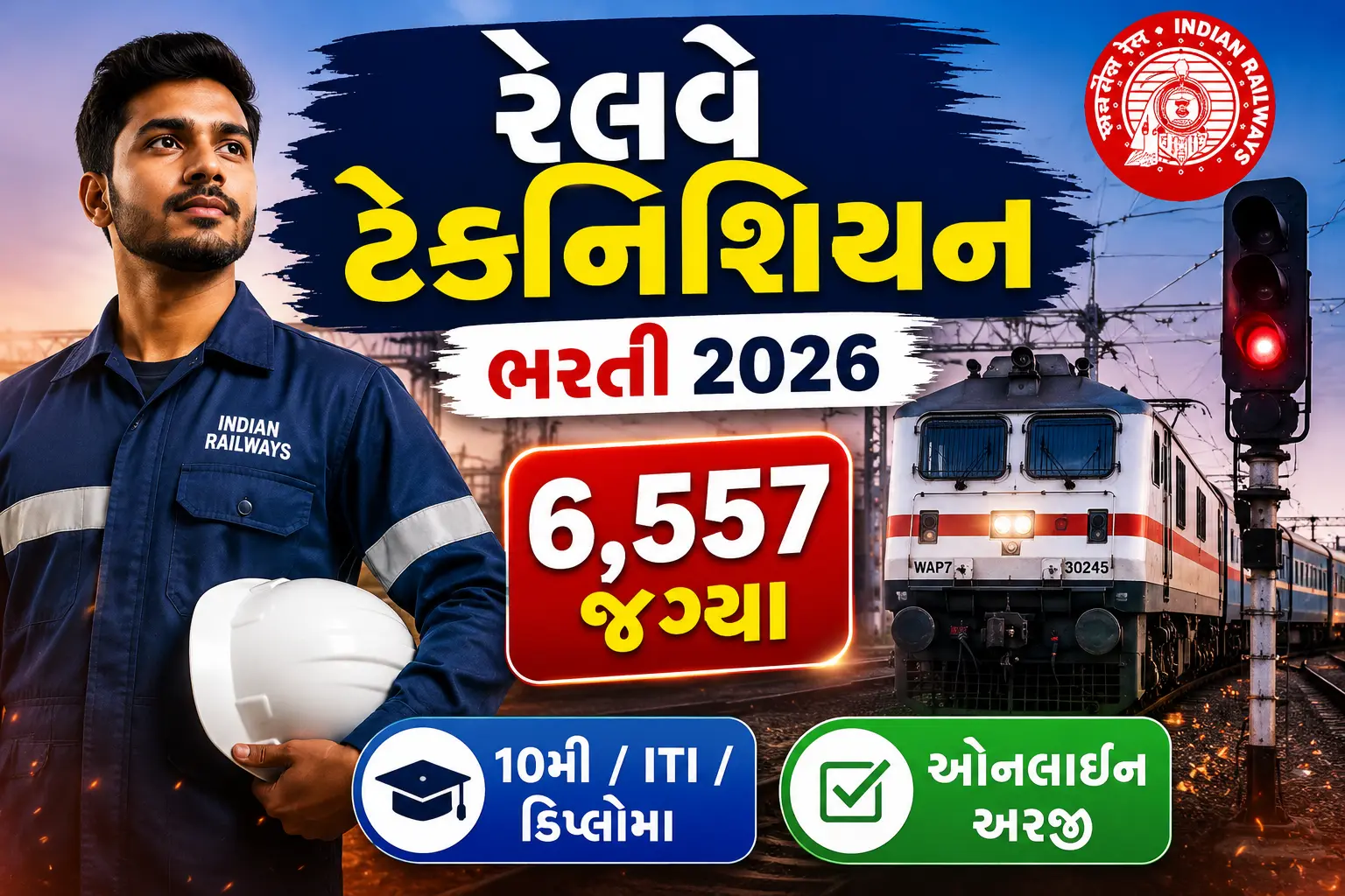 RRB Technician Recruitment 2026 notification for 6557 Technician Grade-I Signal and Technician Grade-III vacancies in Indian Railways.