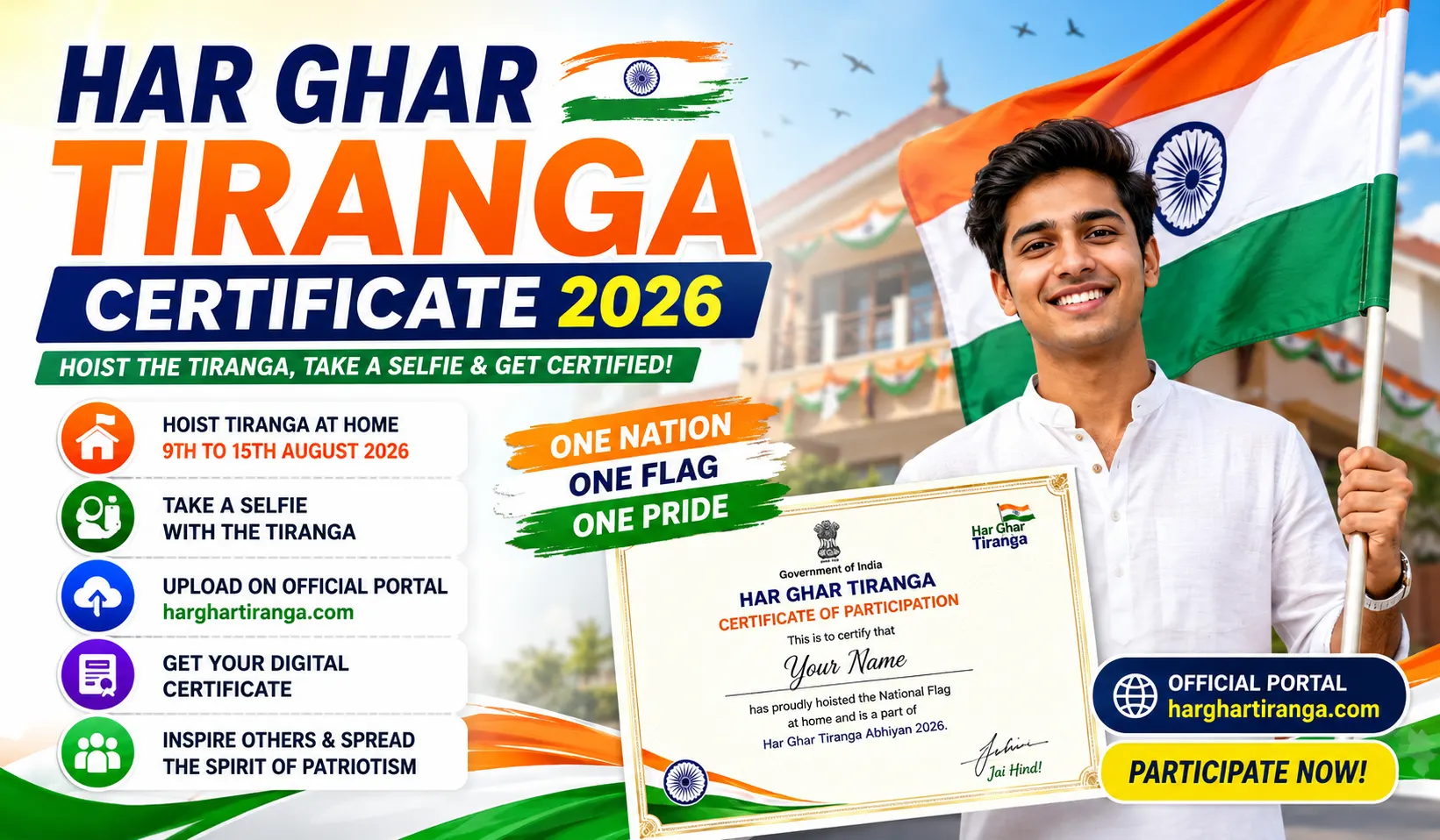 Har Ghar Tiranga Certificate 2026 registration and selfie upload