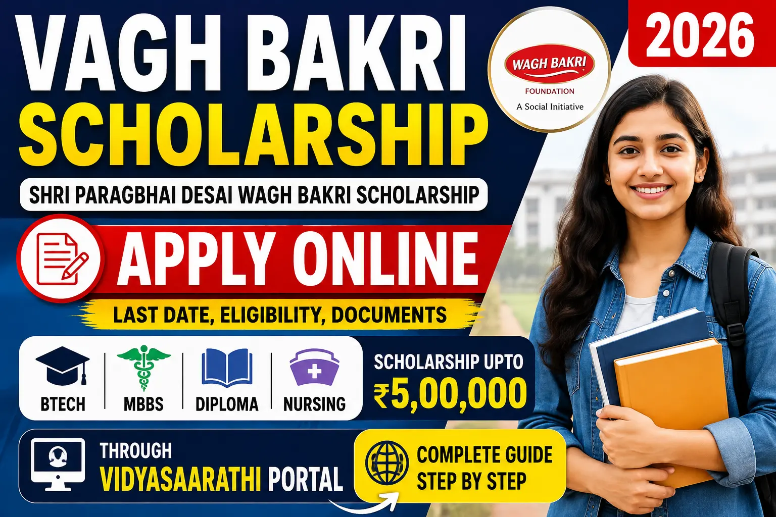 Vagh Bakri Scholarship 2026-27 Apply Online, Eligibility, Scholarship Amount, Last Date