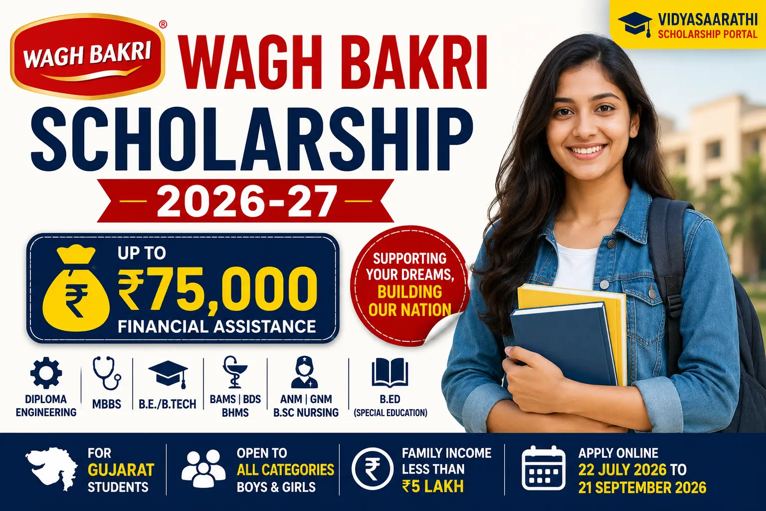 Wagh Bakri Scholarship 2026-27 Apply Online, Eligibility, Scholarship Amount, Last Date & Complete Guide